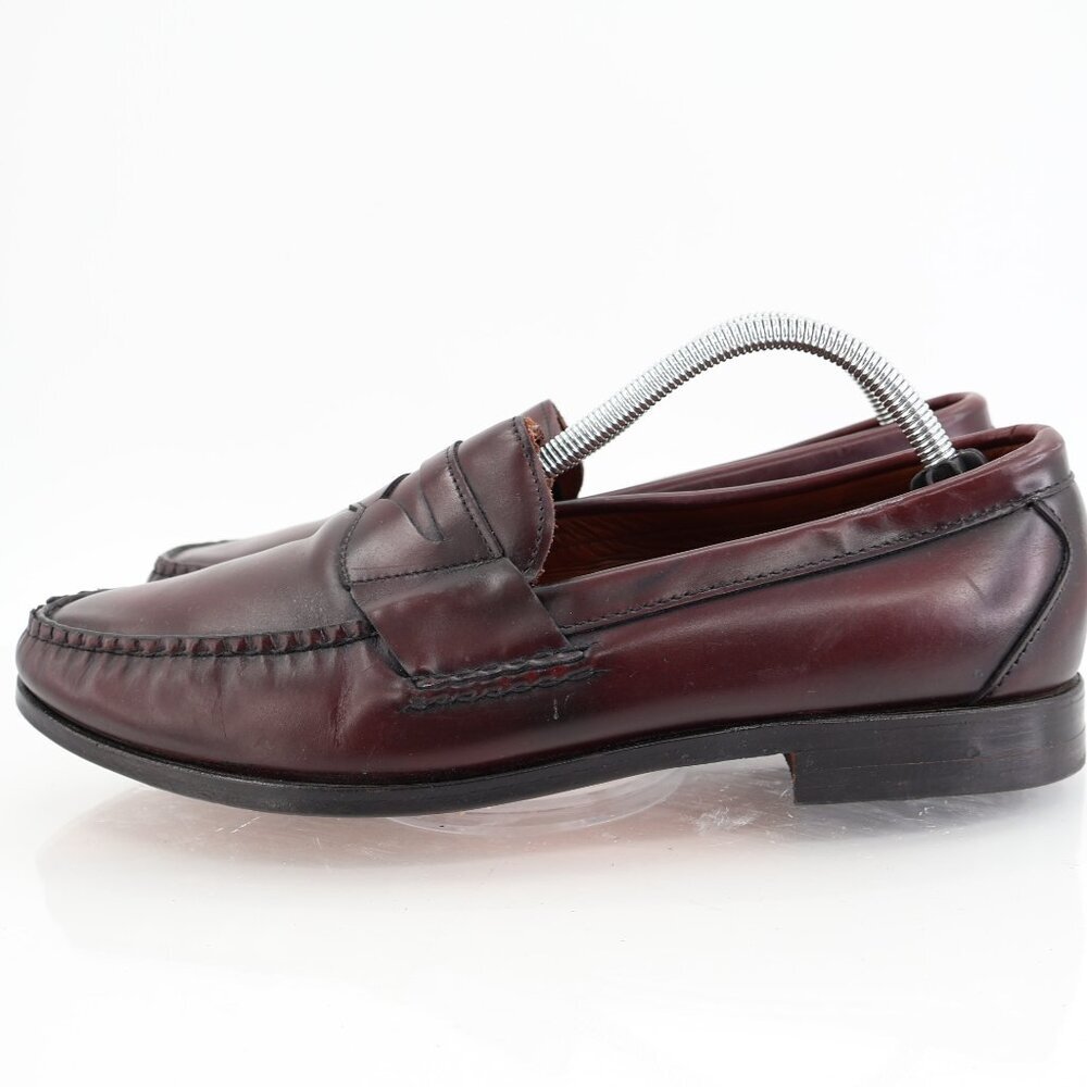 Allen Edmonds Men's Walden Loafer Size 10 3E Burgundy Leather Penny Slip on - Picture 6 of 13